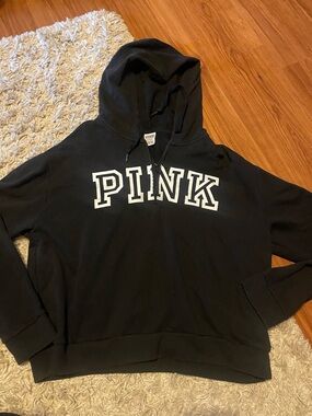 PINK by Victoria's Secret Black Hoodie with White Logo